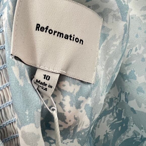 Reformation Womens Frankie Silk Dress Idyllic Size 10 NWT - Picture 7 of 8